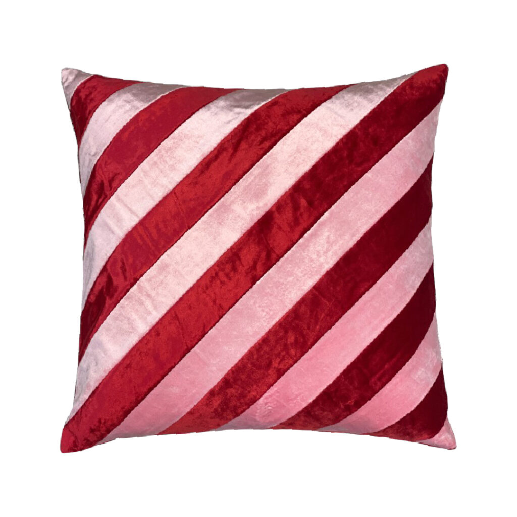 20x20 inches red and pink colored candy design pillow case