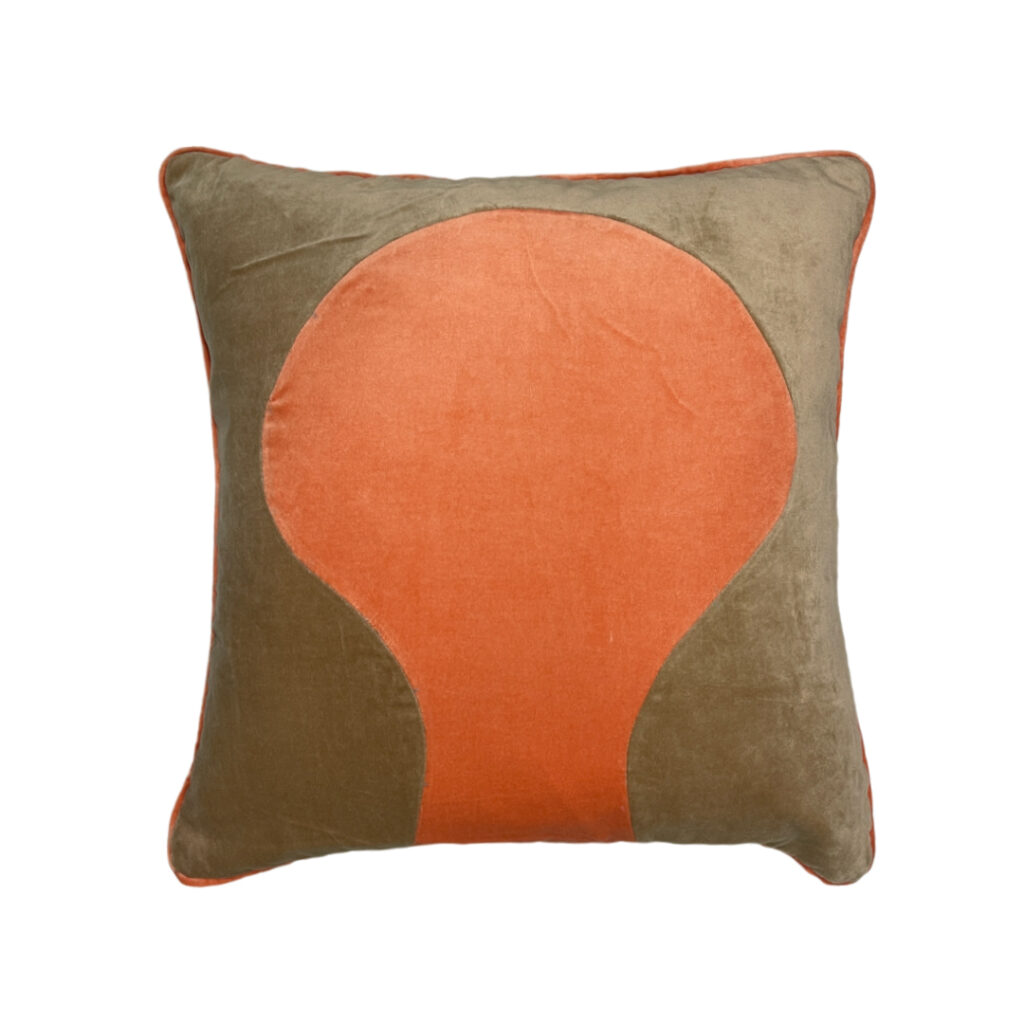 20x20 inches golden and orange designer pillow case